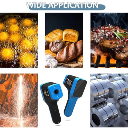 HOLDPEAK Pyrometer D:S=30:1 with Bluetooth, High Temp Infrared Thermometer -58℉~2912℉, Non-Contact Industrial Digital IR Laser Thermometer Gun with Waterproof Touch Button (NOT for Human)