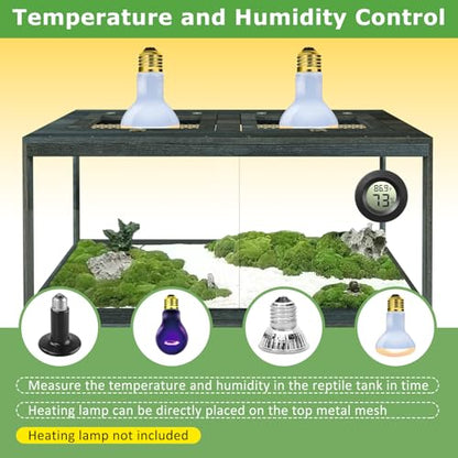 67 Gallon Reptile Tank, Lockable Sliding Door Bearded Dragon Tank with Metal Mesh Roof, Front Opening Terrarium for Lizards, Leopard Gecko, Snake (Black Gray, 40" x 20" x 20") - size: 67 Gallon (40" L x 20" W x 20" H)
