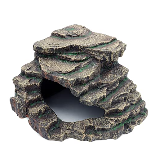 JIHAQUA Bearded Dragon Tank Accessories Extra Large Cave | Reptile Hideouts Cave Habitat Decor Bearded Dragon Clothes