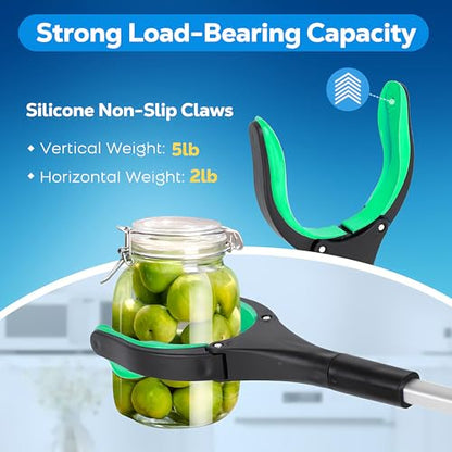 Grabber Reacher Tool - 32” Extra Long Foldable Gripper and Reaching Tool - Heavy Duty Pick Up Stick Grabbers for Seniors, Trash, Surgery Recovery Must Haves Gifts (Green) - color: Green