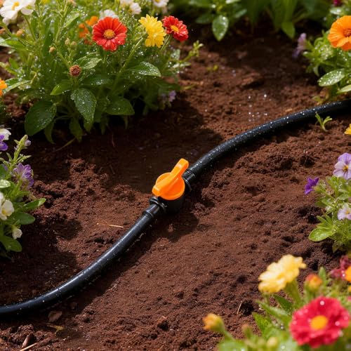 RedChili 290 Pack Drip Irrigation Fittings Kit for 1/4" Tubing, Complete Set with Barbed Connectors (Misting Nozzles, Flat Tees, Single Barbs, Valves, Couplings, Valves, Tees, Elbows, Plugs, Crosses) - size: 1/4" Connection Kit-290P
