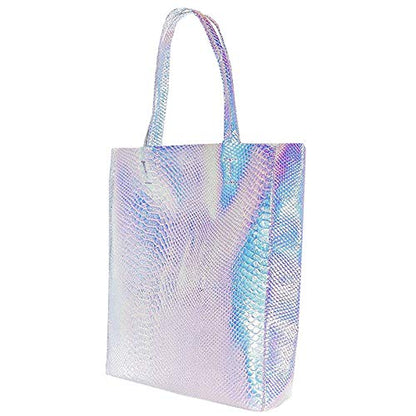 Goodbag Boutique Hologram Tote Bag Laser Snakeskin PU Shoulder Bag Large Capacity Fashion Holographic Handbag