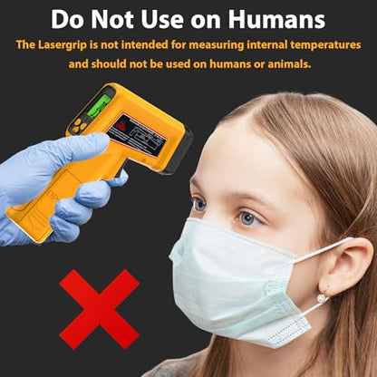 FKM Infrared Thermometer Gun Non-Contact Laser Temperature Gun,-58°F~986°F | Adjustable Emissivity,Digital IR Thermometer Gun for Cooking,Griddle,Pizza Oven,BBQ,HVAC,Automotive,Industrial,Not for Human - color: Yellow