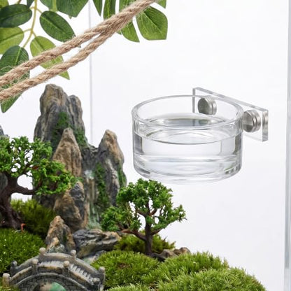 Jumping Spider Feeding Dish Set, Jumping Spider Enclosure Accessories Reptile Feeding Tongs, Magnetic Water Bowl with Dropper & Tweezer for jumpingSpider, Tarantula&Other Small Pets