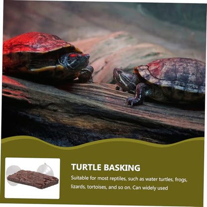 POPETPOP Turtle Tank Basking Platform Floating Rest Area with Cup for Water Turtles Frogs and Lizards for Aquatic Habitats