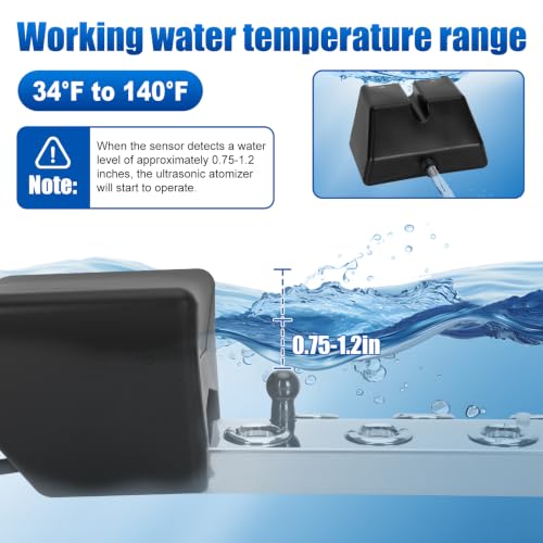 Ultrasonic Mist Maker Fogger 10 Heads, 9000ml/H 400W Pond Fogger with Float, IP67 Waterproof Power Supply, 304 Stainless Steel Ultrasonic Mister with Auto Shut-Off for Pond,Fountain,Garden,Halloween - size: 10 HEAD