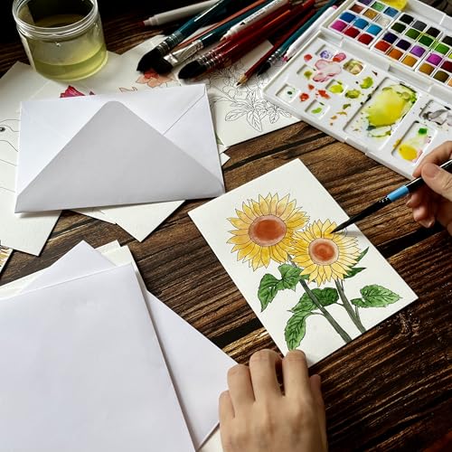 Watercolor Paper Postcards 4x6”, tumuarta Cotton Paper, 140 LB, 300 GSM, Cold Press, 24 Blank Cards for Dry & Wet Techniques for Greeting Cards & Thank You Notes or Invitation Cards