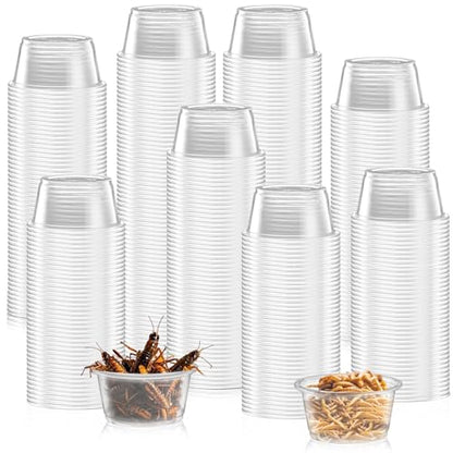 600PCS 0.5oz Gecko Food Cups | Durable Plastic Leak-Proof Reptile Feeder Cups - for Geckos, Lizards & Small Pets | Multi-Purpose for Terrarium Daily Feeding(0.5oz) - size: 600PCS