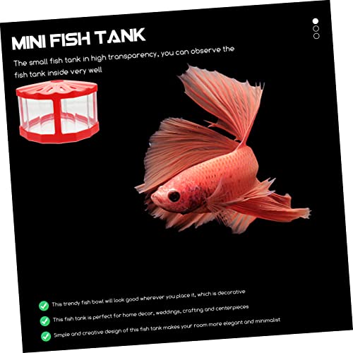 Mikikit 2pcs Mini Fish Tank Led Lights Small Reptile Boxes Compact Transparent Aquarium for Betta Fish for Desktop Decor and Breeding Stylish and Space-Saving