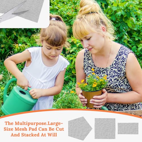 Yolev 10Pcs Flower Pot Hole Mesh Pad Black Terrarium Mesh Meshes for Plants | 11.8x7.87inch, Reusable,Meshes Drainage Screens for Garden Outdoor Indoor Potted Plants