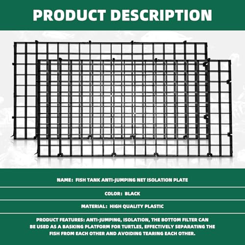 soujkooy 8Pcs Fish Tank Divider, Plastic Aquarium Egg Crate Grid | 5.9x11.8in/15X30cm, with 10 Sucker Clips and Bracket Ties, Plastic Grid Tray Egg Crate, Bottom Isolation