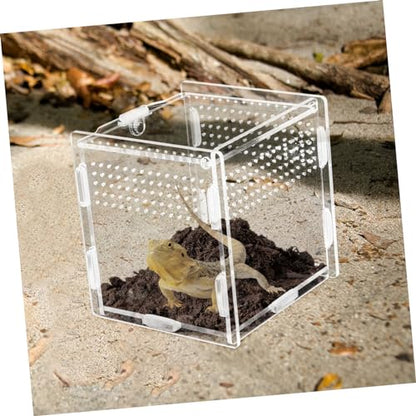 Clear Reptile Breeding Box Ventilation Transparent Terrarium Container for Pets for Gecko Lizard Frog and Habitats and Easy to Clean Visibility
