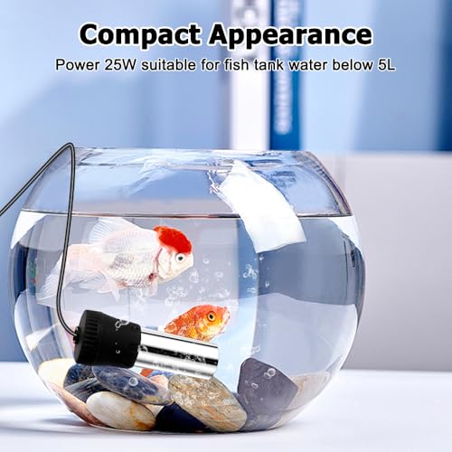 MiOYOOW Aquarium Heater, 15/25W USB Fish Tank Heater with LED Digital Temperature Display for Tanks Under 3/5L