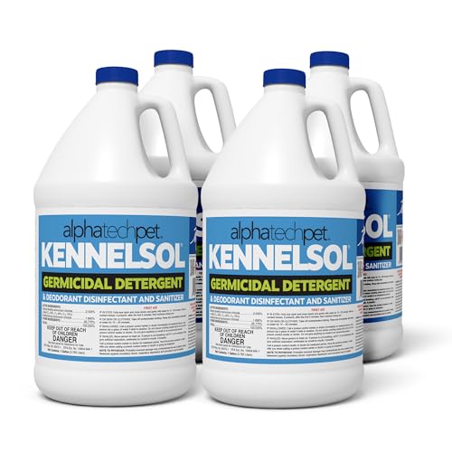 ATP KennelSol Disinfectant & Cleaner for Kennels, 128 fl oz, 4 ct | EPA-Registered, Concentrated Formula, Industrial Germicidal Detergent and Deodorizer for Shelters and Rescue Organizations - size: 128 Fl Oz (Pack of 4)