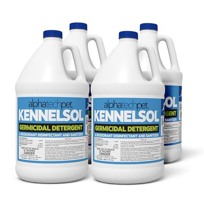 ATP KennelSol Disinfectant & Cleaner for Kennels, 128 fl oz, 4 ct | EPA-Registered, Concentrated Formula, Industrial Germicidal Detergent and Deodorizer for Shelters and Rescue Organizations - size: 128 Fl Oz (Pack of 4)