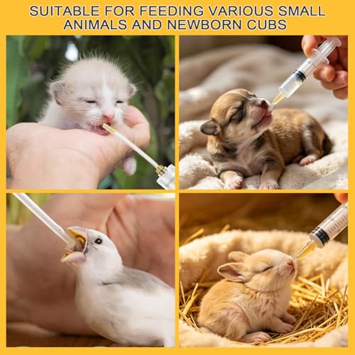 10 Pcs Bird Feeding Syringe Set, Bird Feeding Syringe,1.7 fl oz (50 mL) Hand Feeding Syringe for Birds, Parrot Syringe Feeder with Feeding Tubes & Spoon for Cockatiels, Parakeets & Budgies