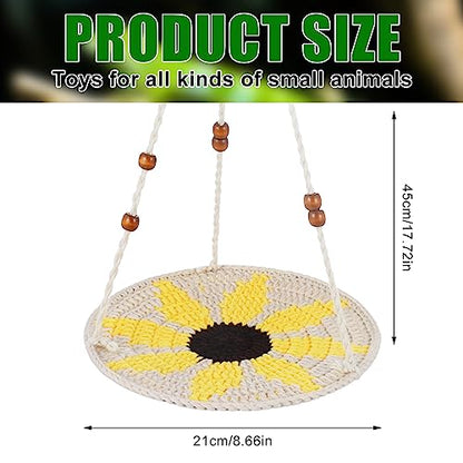 Jspupifip Reptile Hammock Bearded Dragon Accessories Reptile Summer Bed | Small Pet Habitat Shelter Cage Accessories for Chameleon Birds Rats Hamster Iguana - color: Beige&Yellow