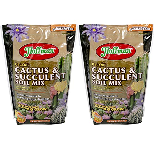 Hoffman Organic Cactus and Succulent Soil Mix to Provide Proper Drainage and Improve Growth in Cacti, 4qts, 2 Pack - size: 2 pack
