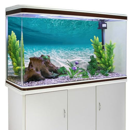 72x16 in Undersea Vinyl Aquarium Backdrop Ocean Floor Fish Tank Background - size: 72x16in/180x40cm