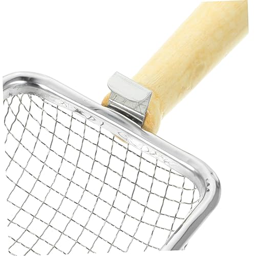 Cat Litter Scoop with Wood Handle Pet Waste Shovel for Efficient Cleaning for Cat Litter Box Reptile Containers Comfortable Grip Tightly Spaced for Easy Waste Removal
