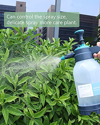 HTDYOO 0.5 Gallon Garden Pump Sprayer, Hand Held Garden Sprayer | Water Spray | Adjustable Nozzle | Extra Extended Spray