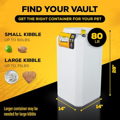Vittles Vault Traditional Pet Food Storage Container For Dog Kibbles/Bird Seed/Oatmeal/Rice/Flour/Cereal, BPA Free Plastic, Sealed Airtight For Cat Food, Up To 80 lb, Made in USA, With Scoop, Gray - size: 80 Pounds