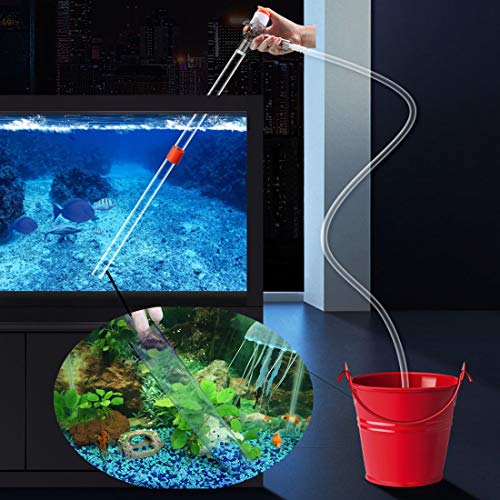 Aquarium Gravel Cleaner Siphon Fish Tank Vacuum Cleaner for Absorb Dirt Wash Sand Algae Scrapers Water Changer Gravel Washer for Fish Tank Cleaning Gravel and Sand (Normal Version) - size: 5 Piece Set