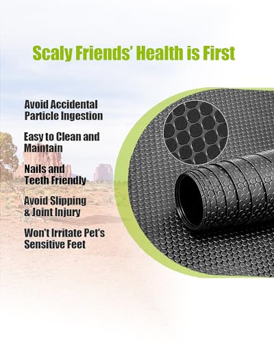 Bearded Dragon Tank Accessories, Reptile Substrate Floor, Leopard Gecko Tank Liner Mat for 40 Gallon, 20 Gallon, 50 Gallon,75 Gallon Lizard Tank, Black - color: Black