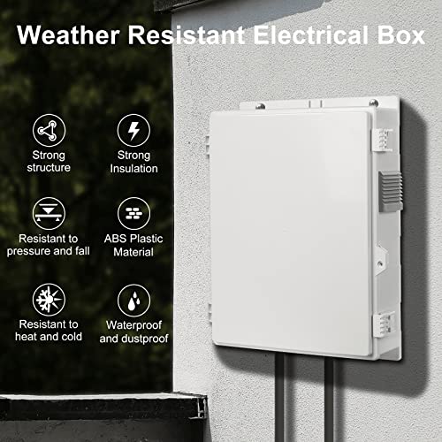 Namunanee Outdoor Electrical Junction Box, ABS Water Resistant Enclosure with Internal Mounting Panel & Hinged Cover, 15.7" H* 11" L* 4.1" W - size: 15.7"H x 11"L x 4.1"W & Standard