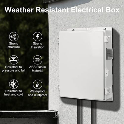 Namunanee Outdoor Electrical Junction Box, ABS Water Resistant Enclosure with Internal Mounting Panel & Hinged Cover, 15.7" H* 11" L* 4.1" W - size: 15.7"H x 11"L x 4.1"W & Standard