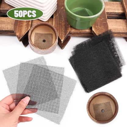 50Pcs 10×10cm Flower Pot Drainage Mesh Pad Anti-Corrosion Garden Plant Mat