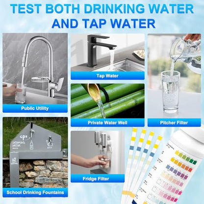 Lead Water Test Kit 2026 Upgraded 8 in 1 Home Drinking Water Testing Kits 50pcs, House Tap and Well Water Hardness Tester, Lead Test Strips for Alkalinity, pH, Copper, Nitrite&Chlorine