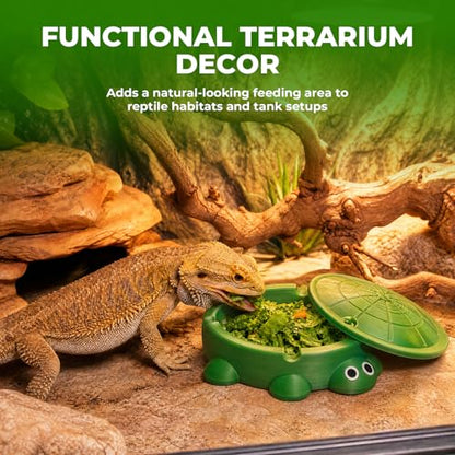 Bearded Dragon Dig Box & Reptile Food Dish, Medium | Medium Terrarium Accessory for Feeding and Digging; Suitable for Bearded Dragons, Turtles, and Other Small Reptiles
