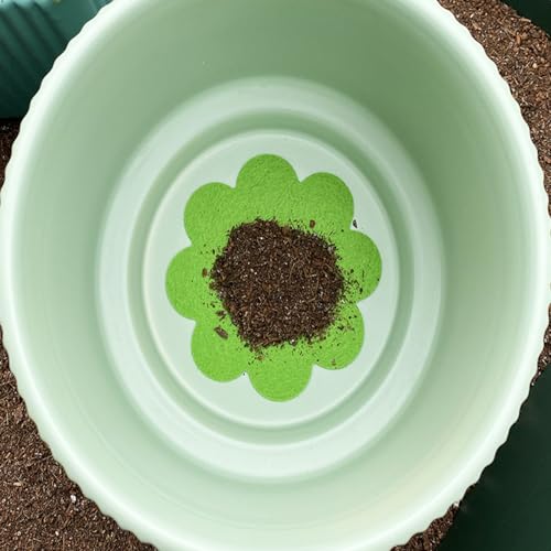 60 Pack Plant Pot Hole Pads Fiber Fabric Instead of Mesh Pad Drainage Hole Cover Pad Fine Filter Non Dirt Bottom Screen Layer Stopper to Prevent Soil Loss Planters Pots Watering