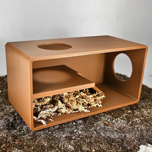 Reptile Amphibian Cave Against Glass Viewing Hide | Dig Box Enclosure Reptile Habitat Tank Enrichment | Snake Leopard Gecko Decoration Accessories Supplies Toys Ornaments