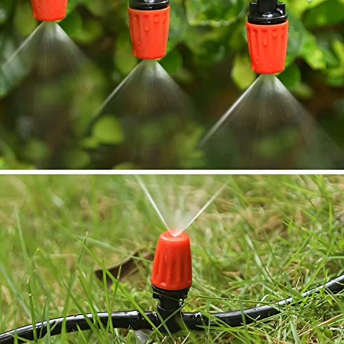 50 Pcs Adjustable Micro Spray Irrigation Emitters for Garden Irrigation | 1/4 Inch Three-Way Atomizing Nozzle,Fine Mist,Water-saving Drip Heads for Patio Lawn Greenhouse Vegetable Irrigation Supplies - color: Tee Connector