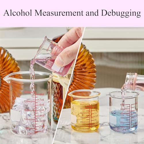 High Borosilicate Glass Measuring Cup-V-Shaped Spout，Glass Measuring Beaker for Kitchen or Restaurant, Easy to Read, 60 ML (2 Oz)-Pack of 2 - size: 60ml (2oz) - Pack of 2