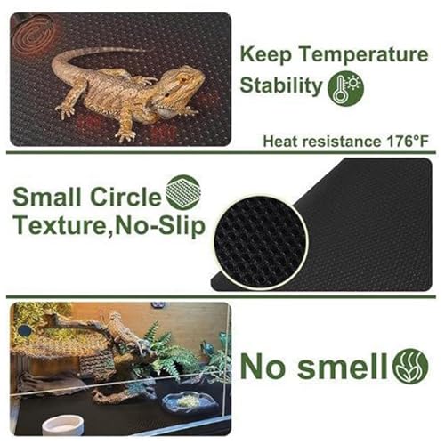 Substrate for Reptile Tank Safe Anti-Slip Easy to Clean | Terrarium Liner Bedding for 40-Gallon Feeders - color: M