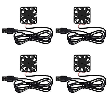 4 Pack USB Brushless Cooling Fan 40mm High Performance DC 5V Speed 4200 RPM for Small Appliances Series Replacement For Desktop - color: 5V USB(4010)
