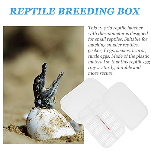 Levemolo Professional Reptile Breeding Box 12 Holes Quail Egg Incubator Box Reptile Supply for Lizards Turtles