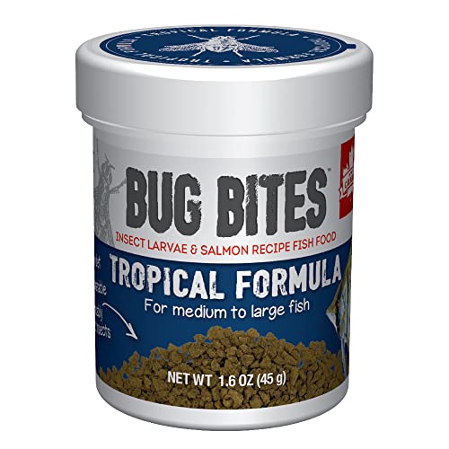 Fluval Bug Bites Tropical Fish Food, Large Granules for Medium to Large Sized Fish, 1.59 oz., A6578 - size: 1.6 Ounce (Pack of 1)