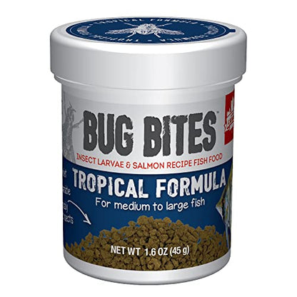 Fluval Bug Bites Tropical Fish Food, Large Granules for Medium to Large Sized Fish, 1.59 oz., A6578 - size: 1.6 Ounce (Pack of 1)