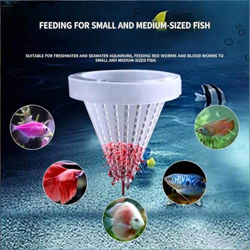 2Pcs White Cone Fish Feeder Cups with Suction for Aquarium Tanks | white cone fish feeder aquarium suction cup red worm feeder cup tank feeding dish 2pcs fish supplies