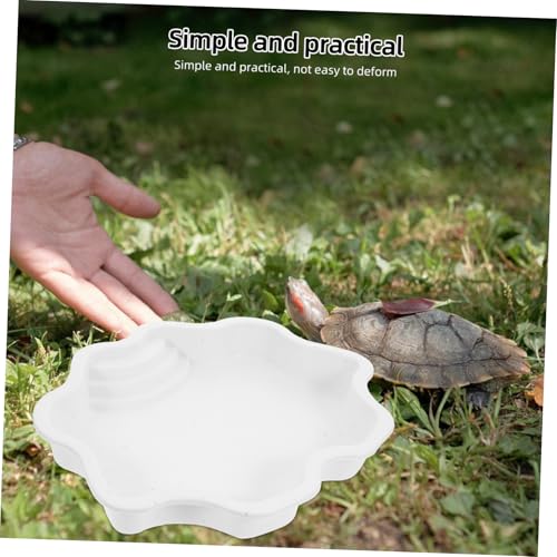 Happyyami Turtle Bathing Pool Ramp Capacity Reptile Water Dish Feeding Bowl for Turtles Lizards and Snakes Multifunctional Soaking Bath for Use