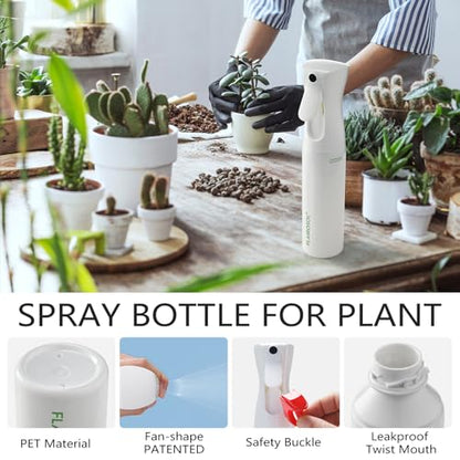 FLAIROSOL Original Plant Mister Continuous Spray Bottle, 300ml, White/Green | Continuous water mist for plants, flowers & cleaning, versatile fine mist sprayer
