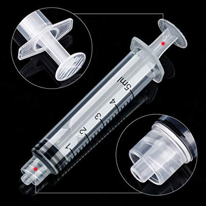 TecUnite 20 Pack Syringe Without Needle, Plastic Curved Syringes for Epoxy Resin, Craft, Feeding Pets Animals, Oil or Glue Applicator(5 ML) - size: 5 ML