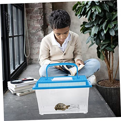 Travel-Friendly Turtle Feeding Tank Multi-use Aquarium with Ramp for Rest Sunbathing Eating Laying Eggs Pet