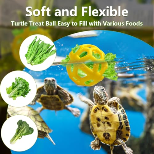 2 Pcs Turtle Tank Accessories - Turtle Brush with Suction Cup, Turtle Tank Decorations Turtle Aquarium Habitat Accessories