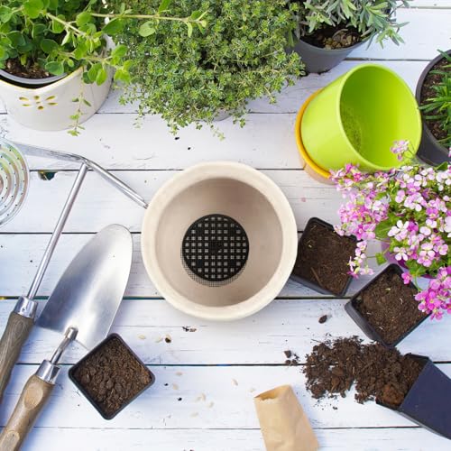60 Mesh Screen for Planter Pots, Plant Drainage Insert, Pot Grid Mats Pads | 50PCS Mesh Screens + 10PCS Pot Bottom Grid Mats, 2 Inch Breathable Reusable Flower Pot Hole Pads For Indoor Outdoor Planters - size: 2 Inch