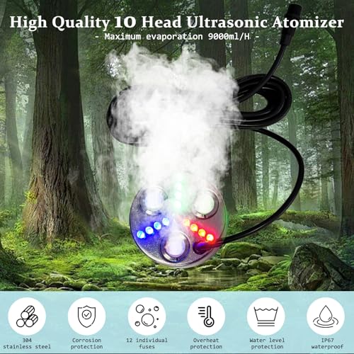 Ultrasonic Fogger 3 Head Ultrasonic Mist Maker,1500ml/H 80W Fogger | 3 Head Ultrasonic Fogger Mist Maker,3 Head Ultrasonic Mist Maker fogger Ultrasonic Mister Fogger 3 Fogger Ultrasonic Fogger - color: 3 Head Ultrasonic Fogger